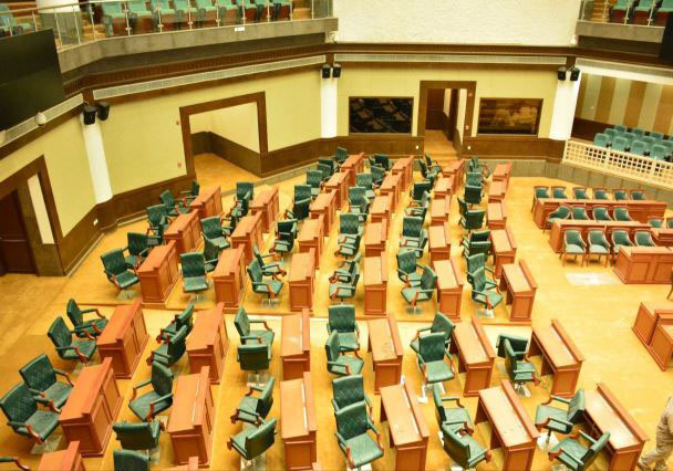 Designing and crafting logos, tables, chairs, and benches for the new Parliament